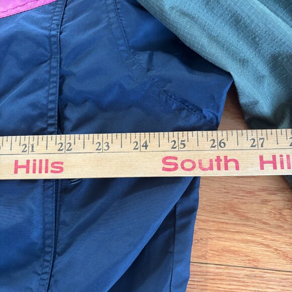 VTG COLUMBIA Ski Jacket Womens L Color Block Williwaw 90s Nylon Parka Blue Pink - Picture 8 of 11